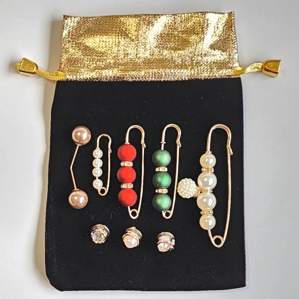 Brooch & Pins Set of 8
